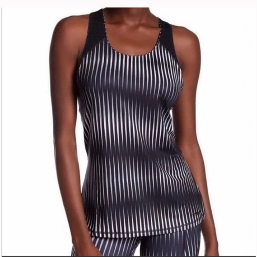 IVY PARK Black and White Fitted Sleeveless Tank Top